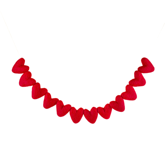 Red Felt Heart Garland