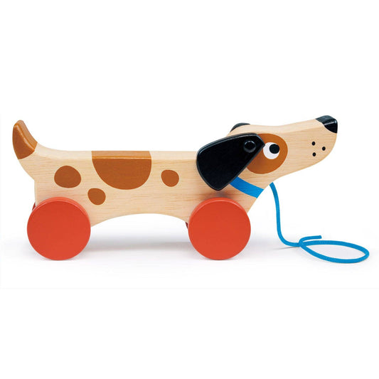 Puppy on Wheels Wooden Pull Toy