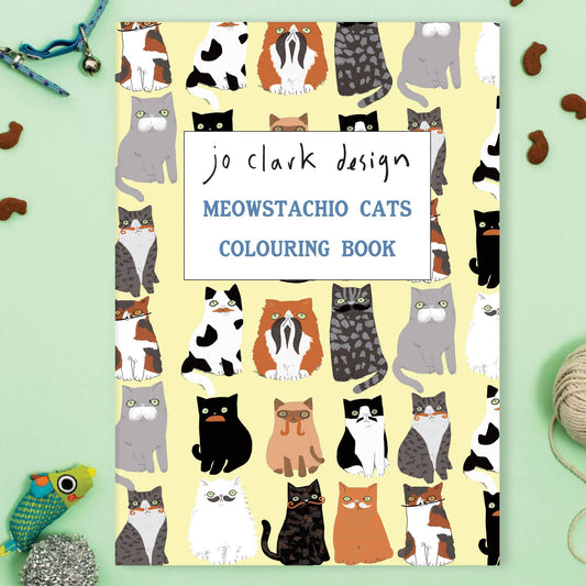 Meowstachio Cats Colouring Book