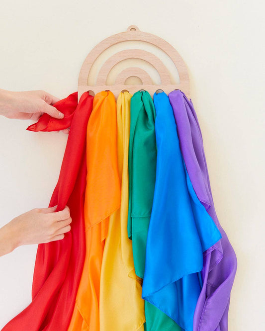 Wooden Rainbow Display for Playsilks, Cloth, Waldorf Toys