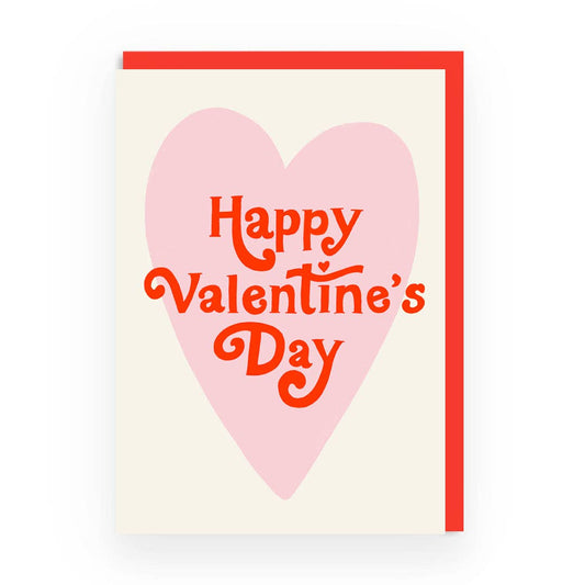 Happy Valentine's Day - Retro Heart Greeting Card